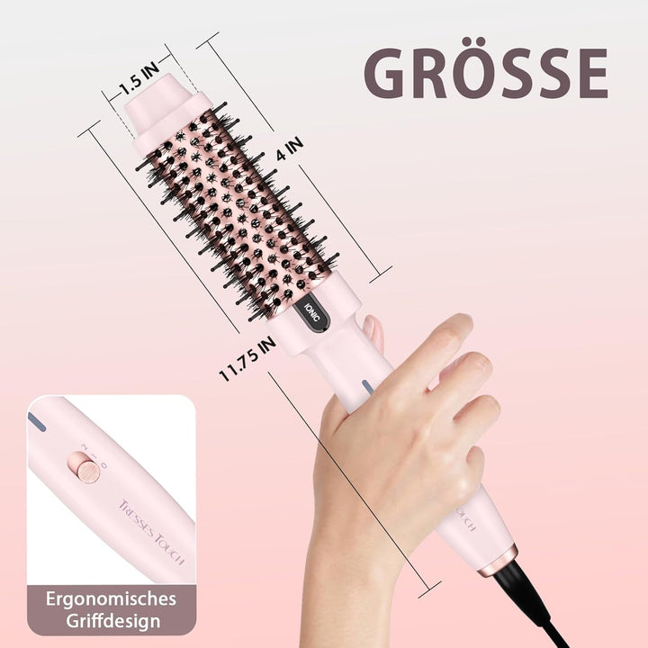 Thermal Brush, Thermobürste Negativ-Ionen, Wärmebürste Rundbürste mit 2 Temperaturstufen, Stylingbür