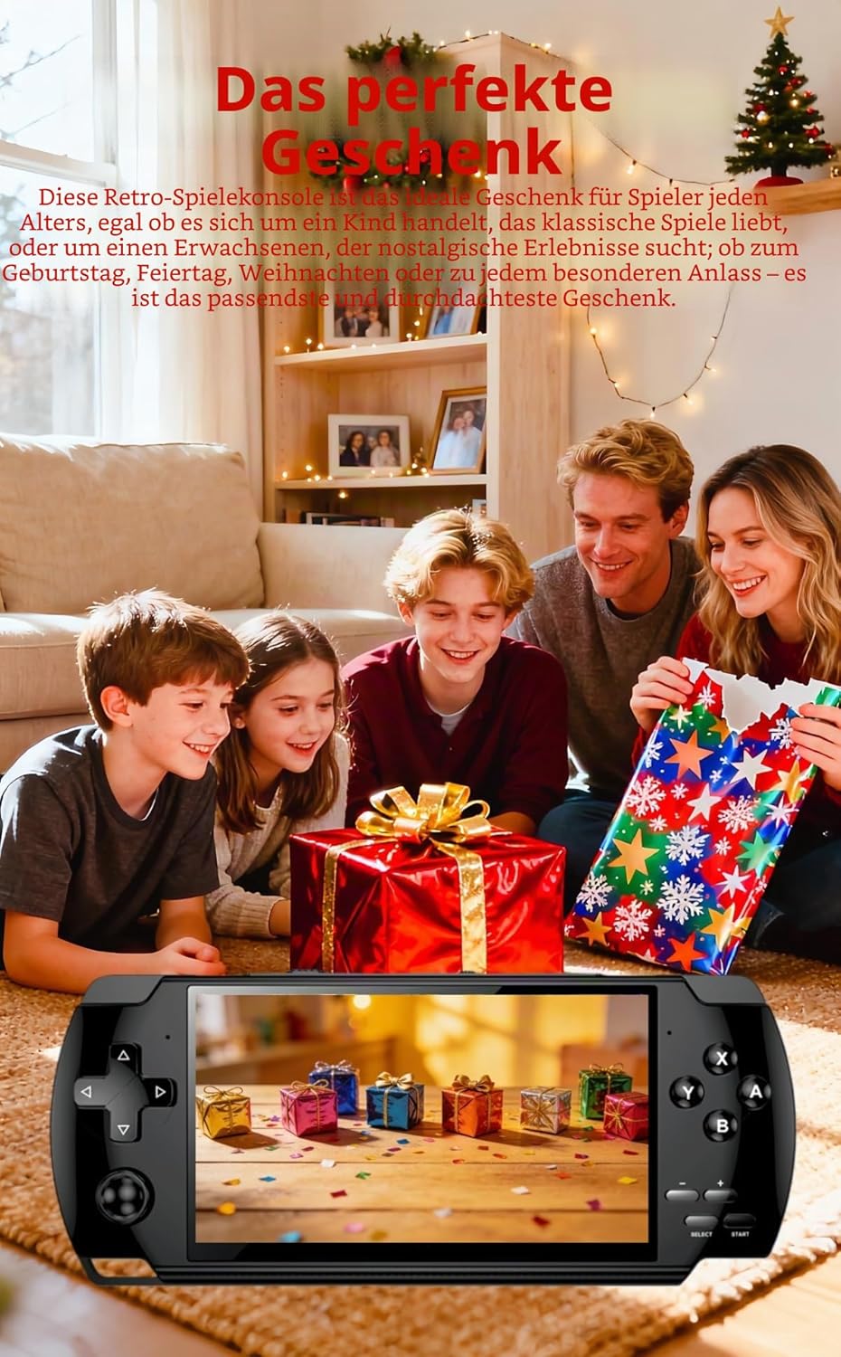 4,3-Zoll-Display, klassische Videospielkonsole, X6, Handheld-Konsole, Emulatoren, mehrere MP4-/MP3-P
