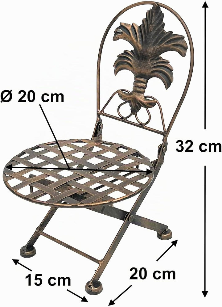 DanDiBo Blumenhocker Stuhl klappbar Metall Blumenständer Pflanzenständer 32 cm Puppenstuhl