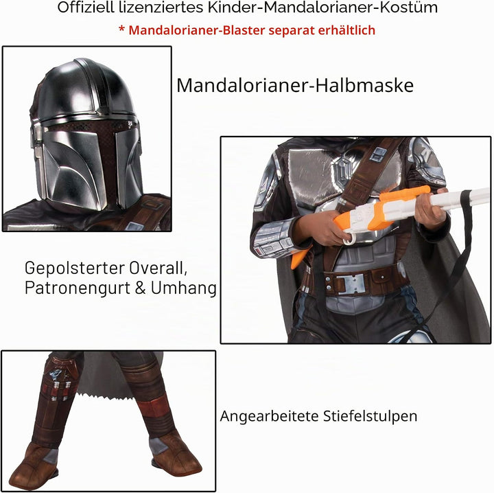 Rubie's Mandalorian Kostüm mit Rüstung Kind (702212-S)