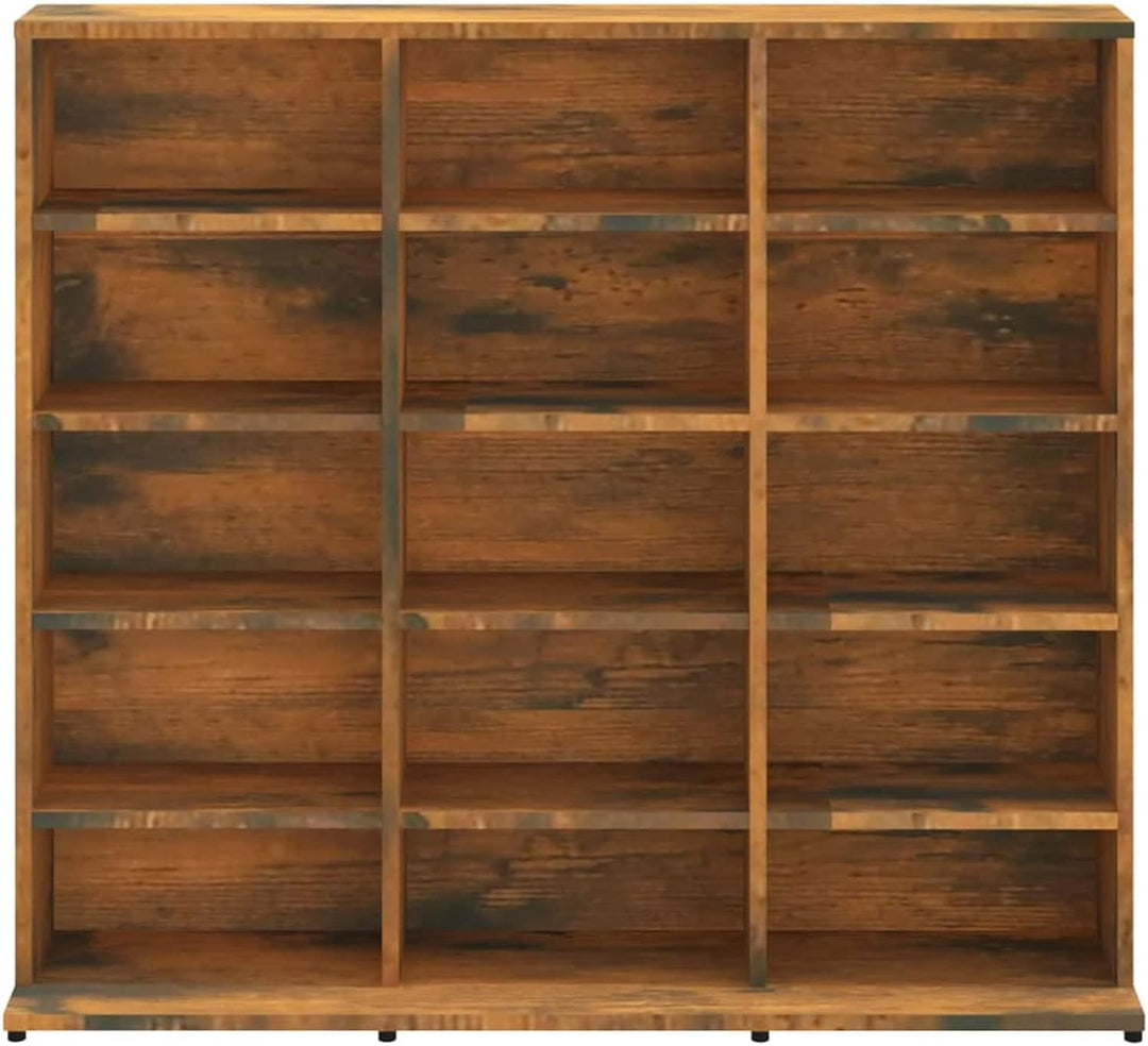 Gecheer CD Regal mit 15 offenen Fächern Medienregal Medienschrank Aufbewahrung Standregal Regalwand