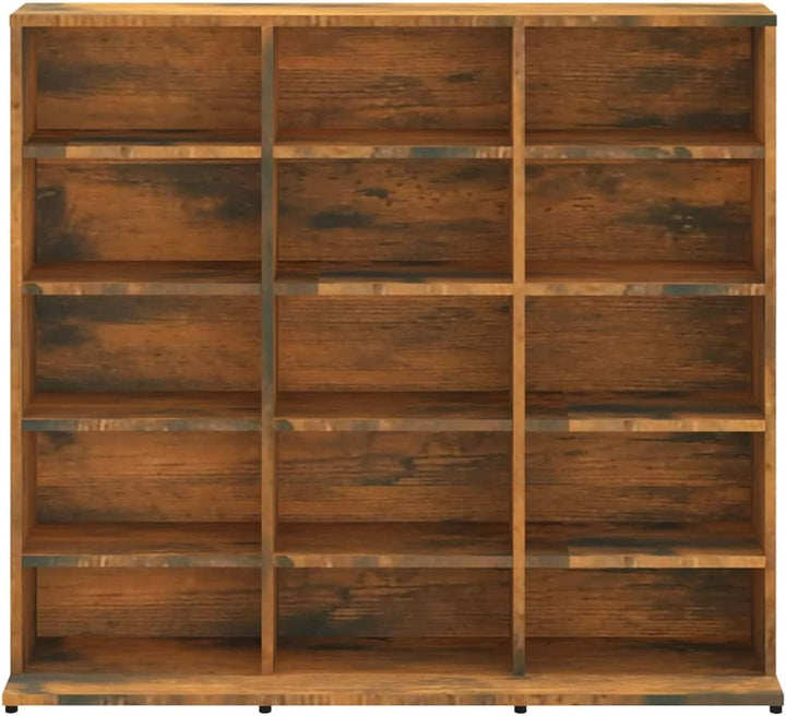 Gecheer CD Regal mit 15 offenen Fächern Medienregal Medienschrank Aufbewahrung Standregal Regalwand
