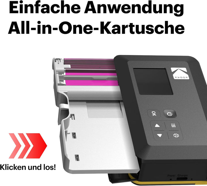 Kodak Mini Shot 2 Retro, Tragbare Sofortbildkamera und Fotodrucker, iOS und Android, Bluetooth, 4Pas