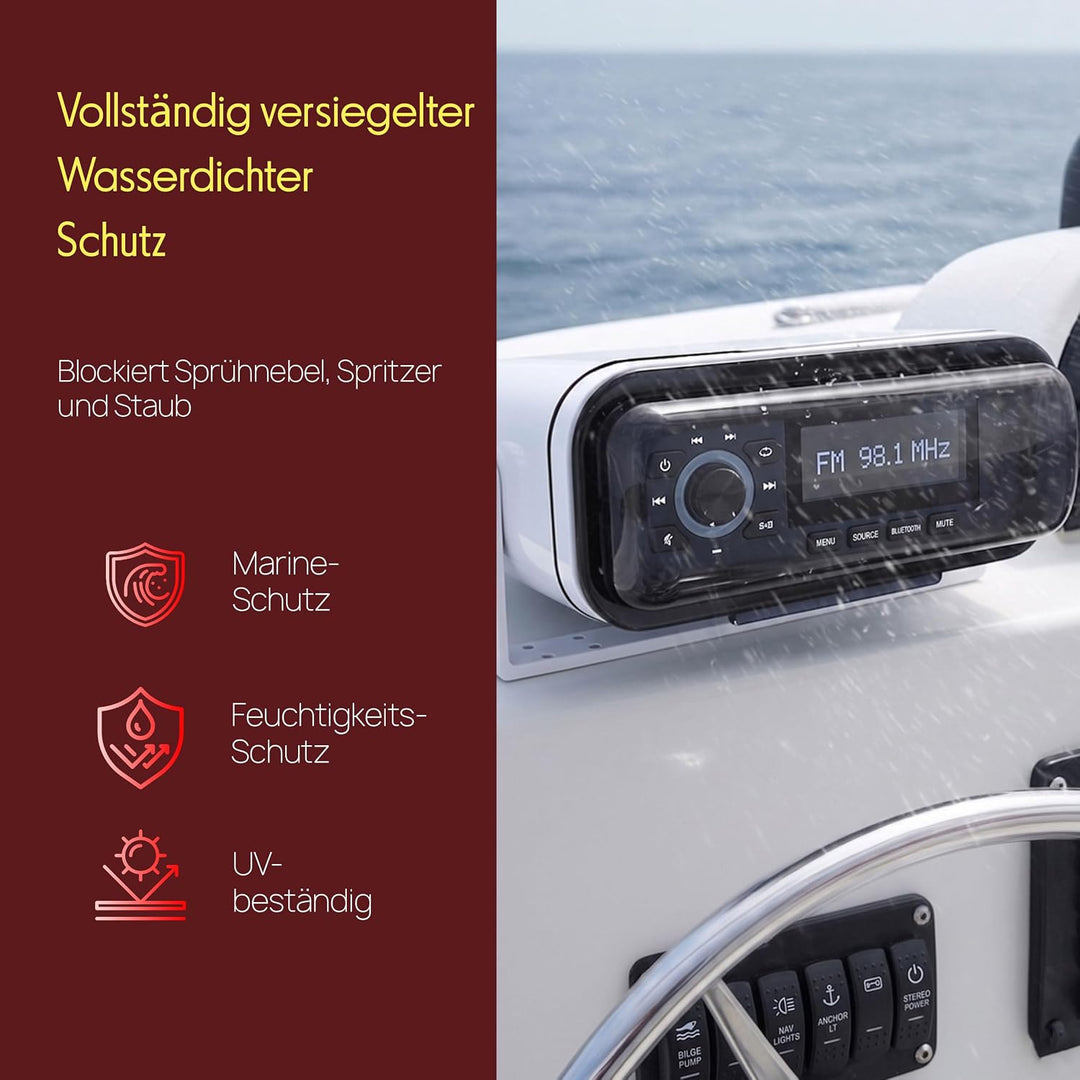 Pyle wetterfeste Radio Schild weiss, weiss