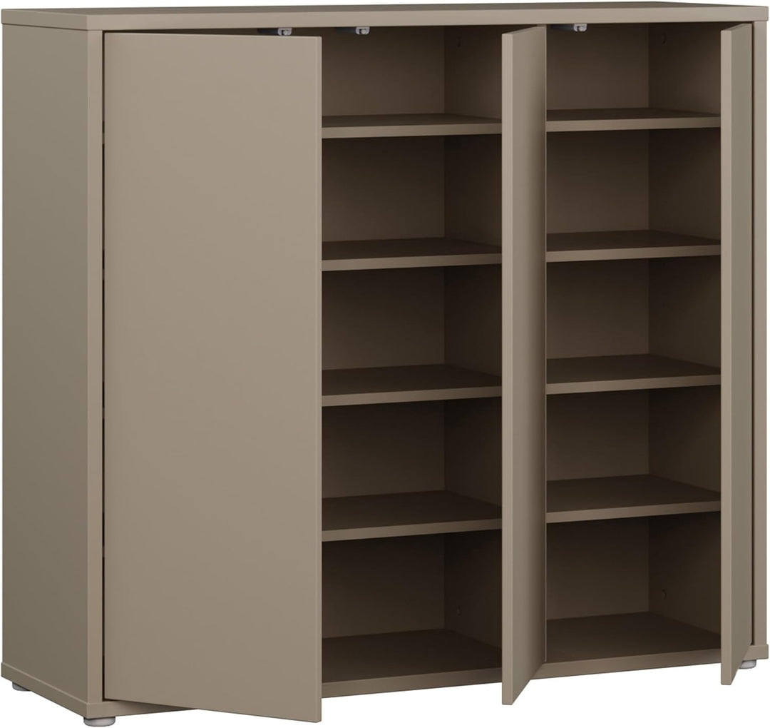 Forte ALICE SPRINGS Schuhschrank 100 110, modern-minimalistisch, 3-türig, Flurschrank, Holzwerkstoff