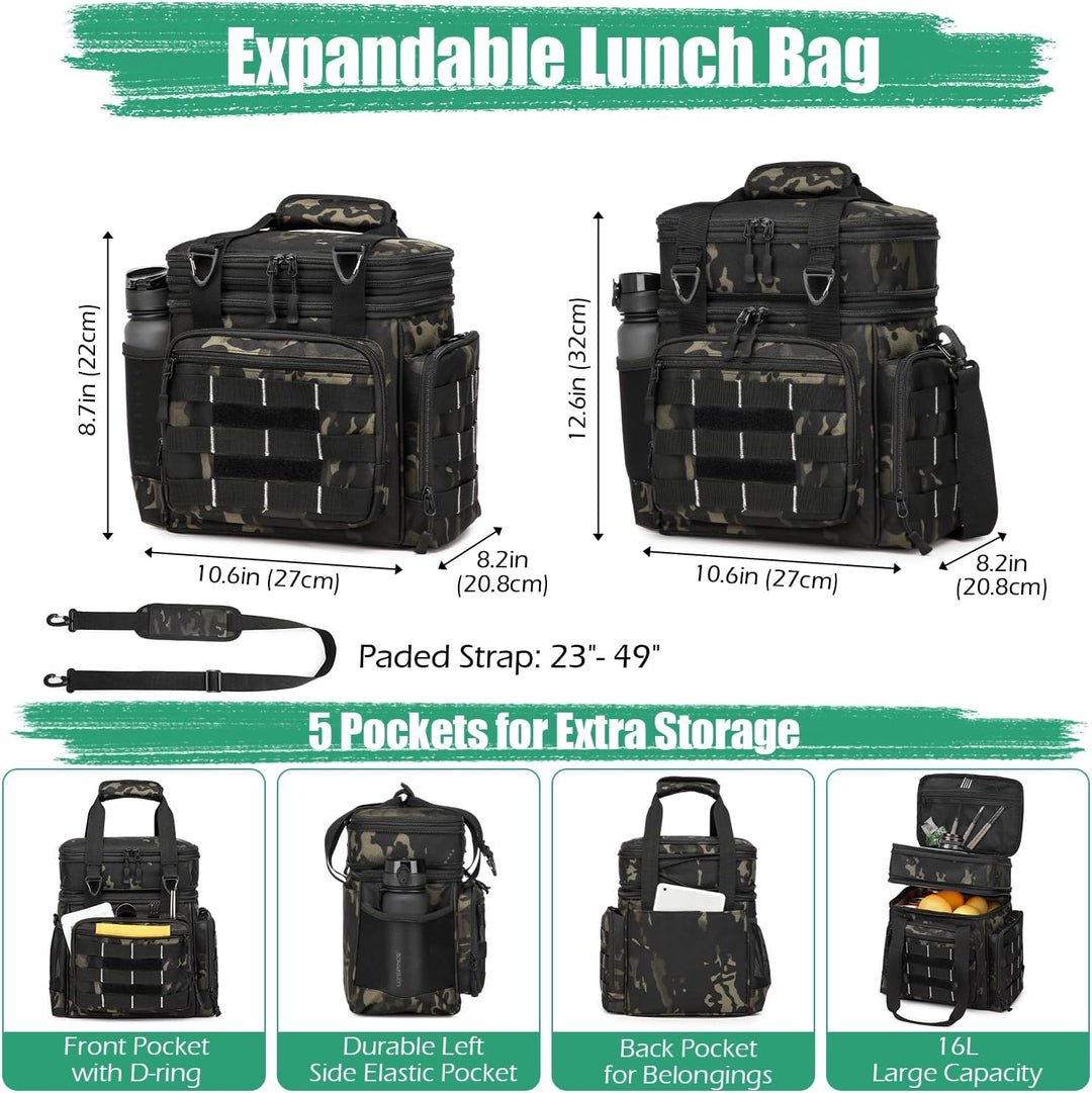 Kühltasche Picknicktasche erweiterbare Isoliertasche Lunchtasche Essen & Getränk Thermotasche für Sc