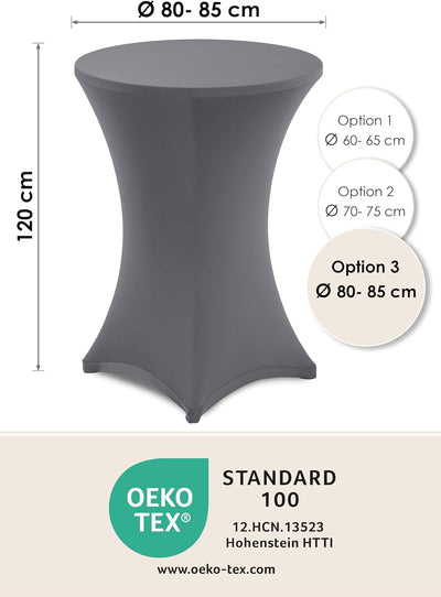 Gräfenstayn 2er-Set Stretch Stehtischhusse Diana mit Öko-Tex Siegel, Verstärkung im Fussbereich, in