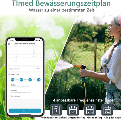 Diivoo Bewässerungscomputer WLAN 2 Ausgänge, Smart Bewässerungsuhr für Garten Bewässerung kompatibel