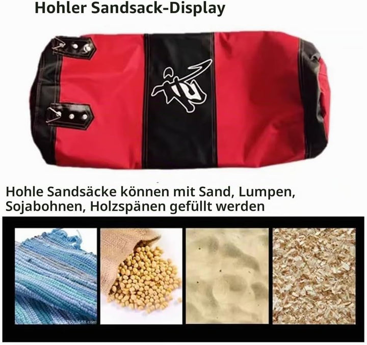 Boxsack Hängend, 15-in-1 Heavy Duty Boxsack, PU-Material Mit dickerer Kette kann 360° gedreht werden