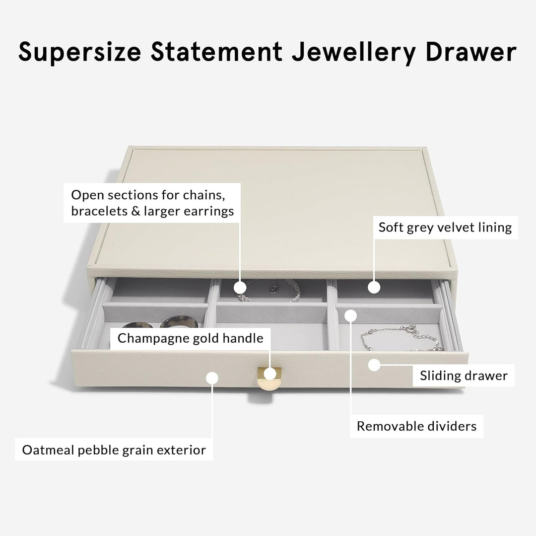 Stackers Navy Pebble Supersize Statement Jewellery Drawer, Navy