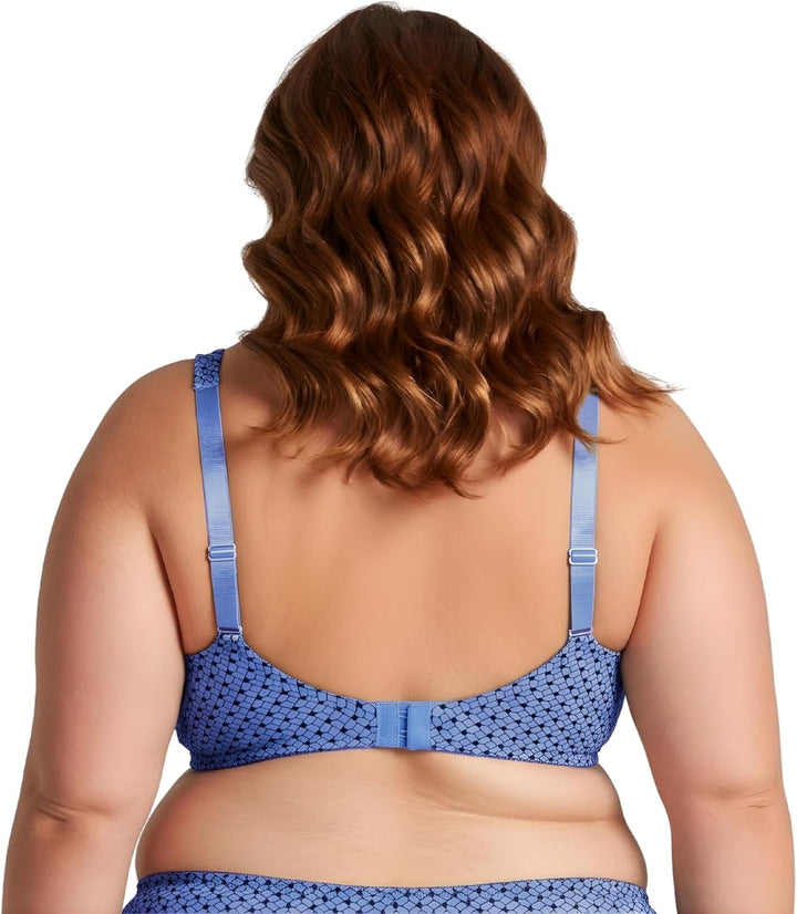 Curve Muse Übergrösse Ungefüttert Bügel Spitzen-BH mit gepolsterten Schultergurten-2er Pack 75B Blau