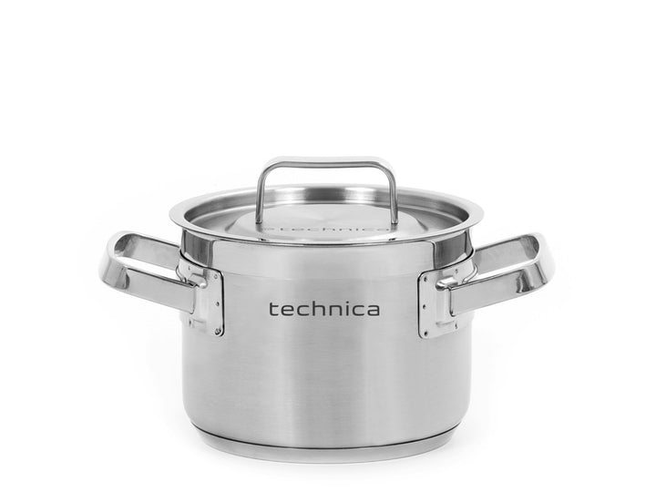 TECHNICA Topf Induktion 2,4 l – Kochtopf aus Edelstahl ⌀160 mm mit Deckel – Dreischichtboden – Suppe