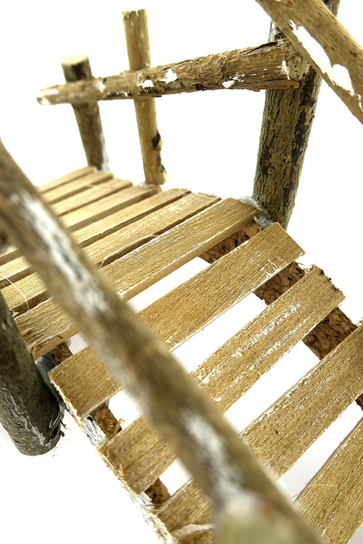 Bertoni Brücke aus Kork und Holzplanken für Krippe | Italienisches Produkt | 23x12x7 cm