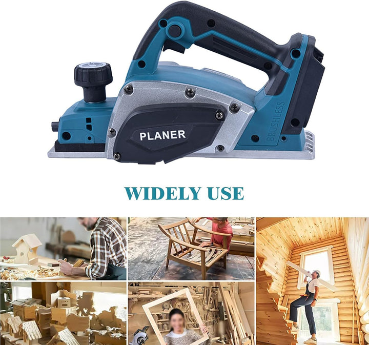 Akku-Hobel Kompatibel mit Makita 18V Batterie, 3200r/min Handgeführte Elektrische Holzhobelmaschine