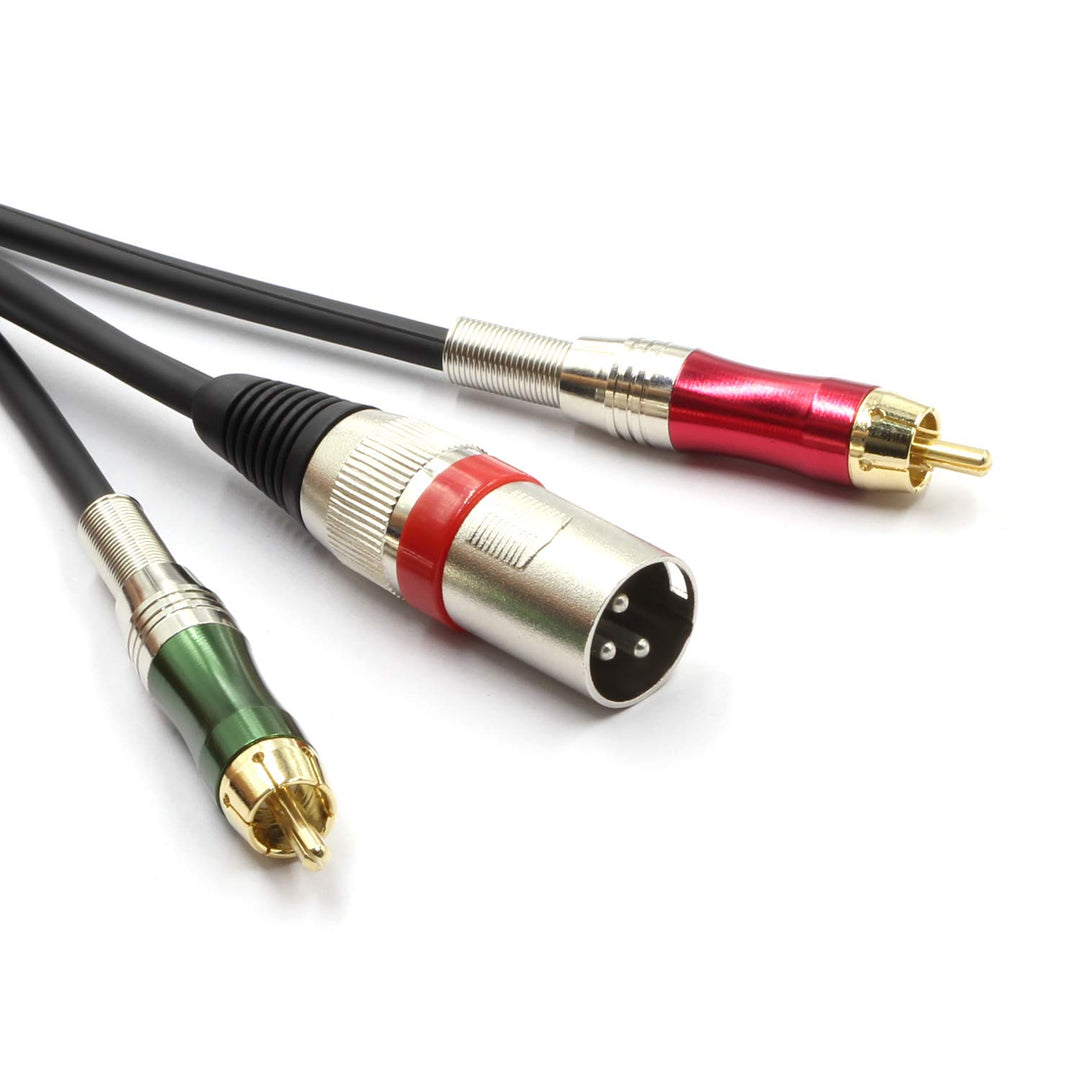 SiYear Y-Splitter-Kabel, XLR-Stecker auf 2 x Cinch-Stecker, 3 m, 1 x XLR-Stecker auf 2 x Cinch-Steck