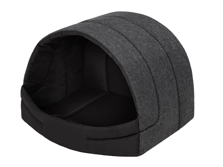 Hundehütte Hundehöhle Hundebett Hundehaus Katzenhöhle Schlafplatz L - 55x43 cm Schwarz