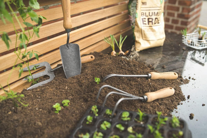 Teak Gartenwerkzeug Set Casoli 4-TLG. geschmiedet Teak Griff Premium