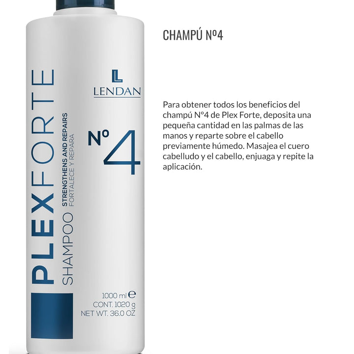 Lendan Plex Forte Shampoo Nr. 4 Stärkt und repariert 1000 ml süss 1.00 l (1er Pack), süss 1.00 l (1e