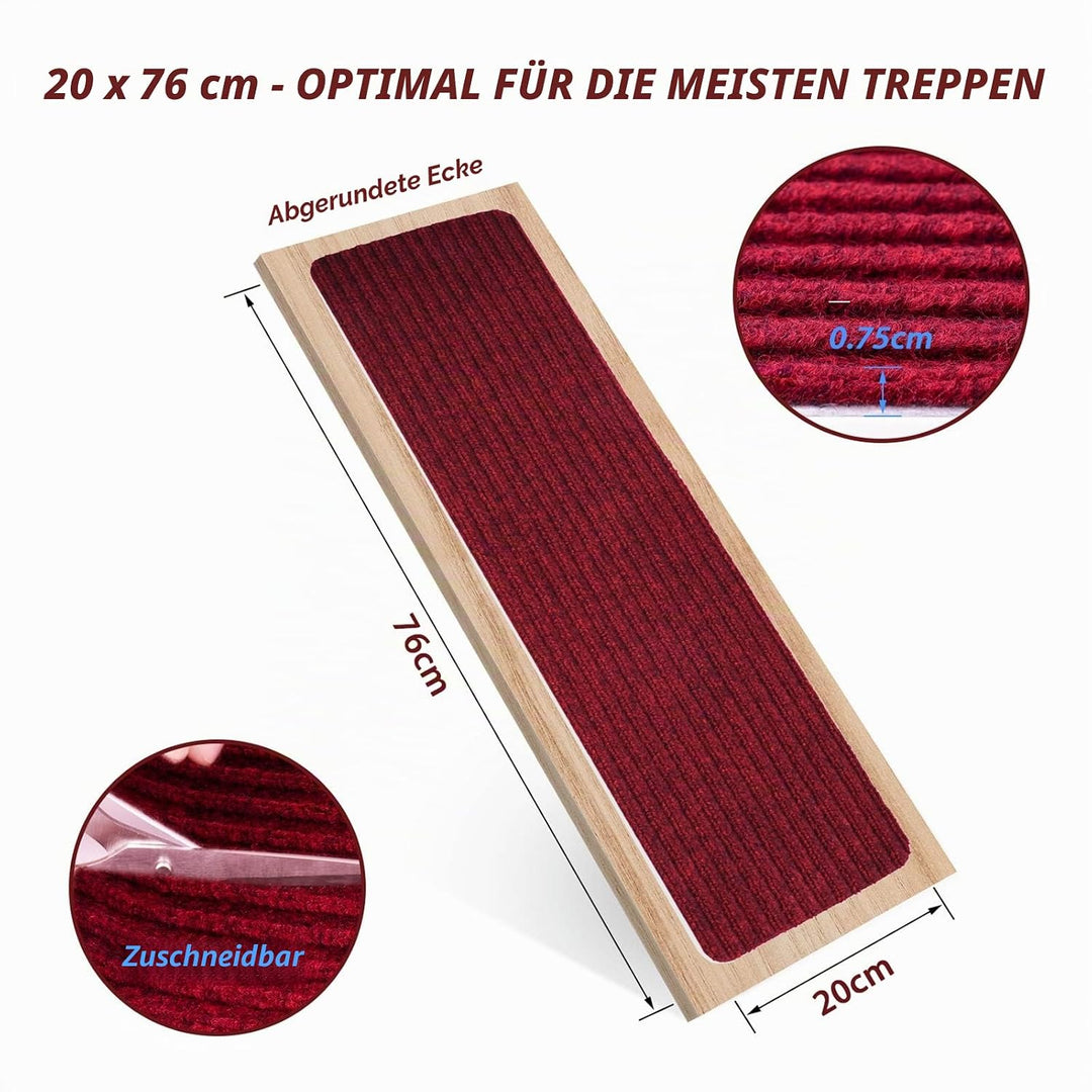 MBIGM 15er Set Stufenmatten 20 cm X 76 cm Treppenteppich Selbstklebend Sicherheit Stufenteppich für