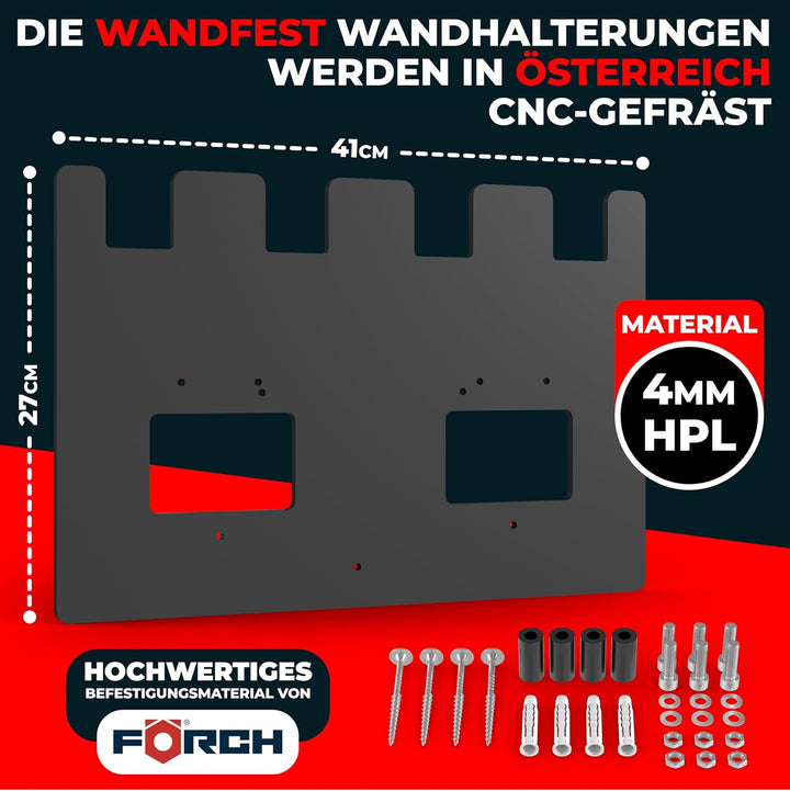 Wandhalterung für Einhell Akkus und Ladegeräte - Das Original | Glänzende & Matte Seite [Made IN Aus
