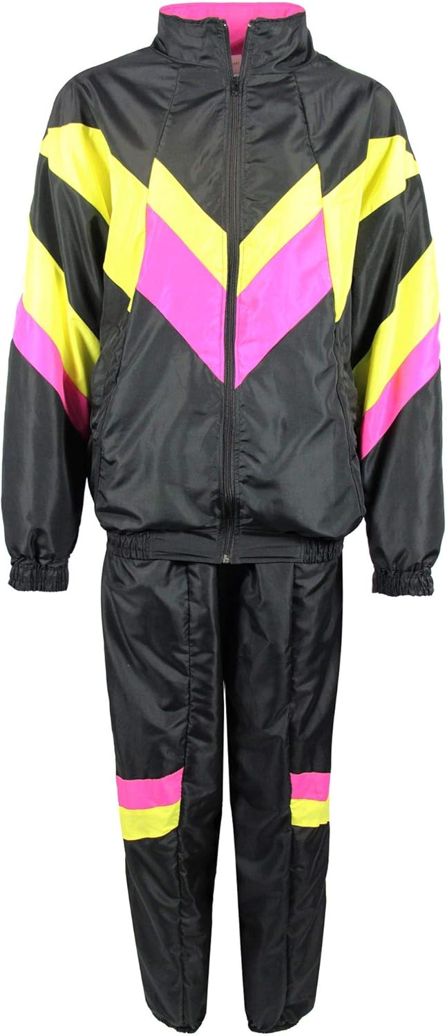 Foxxeo Premium 80er Jahre Kostüm für Herren Damen Trainingsanzug Assianzug Assi Gr. S – XXXXL M Schw
