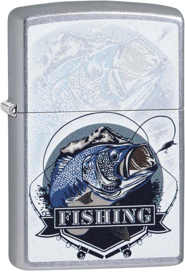 Zippo 17770 Feuerzeug BASS Fishing Design DESIGN-207-Zippo Collection 2019-60004184-39,95 €, Silber,