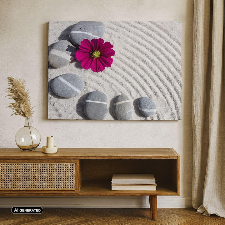 Bilder auf Leinwand 100x70cm Leinwandbild Zusammensetzung Steine Entspannung Gross Wanddeko Bild Sch