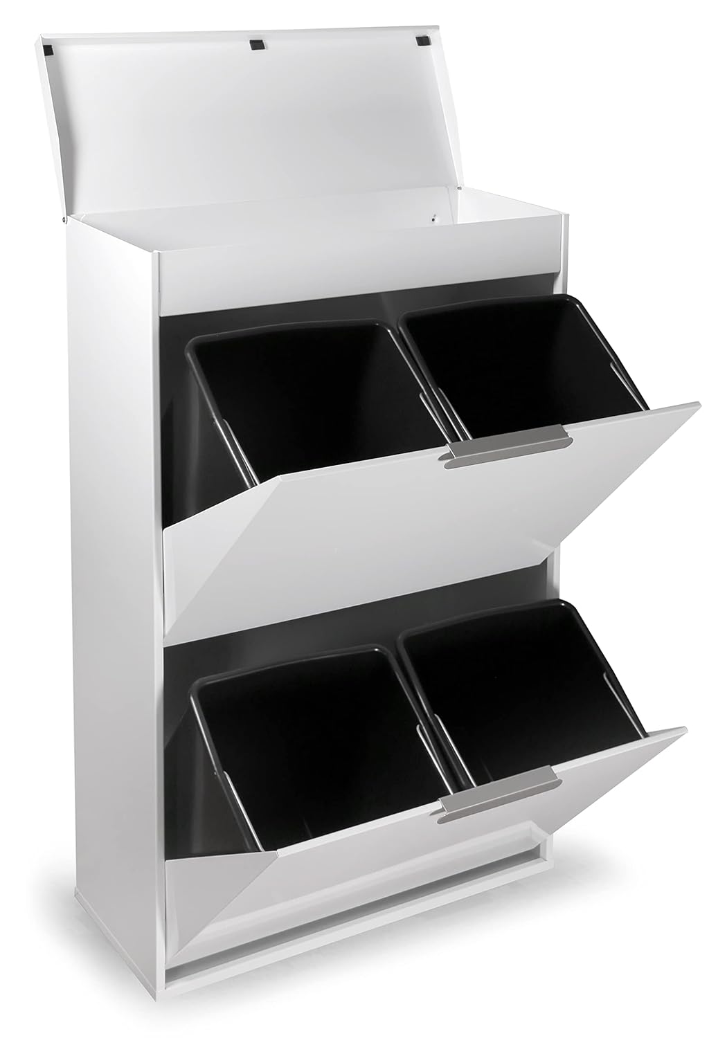 ARREGUI Ecoclas Plus CR621-E Recycling Abfalleimer/Mülleimer aus Stahl mit Aufbewahrungsbox mit Deck