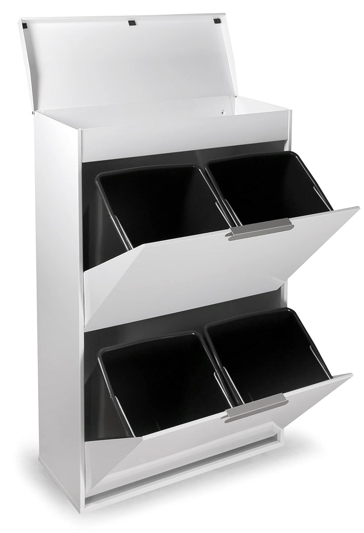 ARREGUI Ecoclas Plus CR621-E Recycling Abfalleimer/Mülleimer aus Stahl mit Aufbewahrungsbox mit Deck