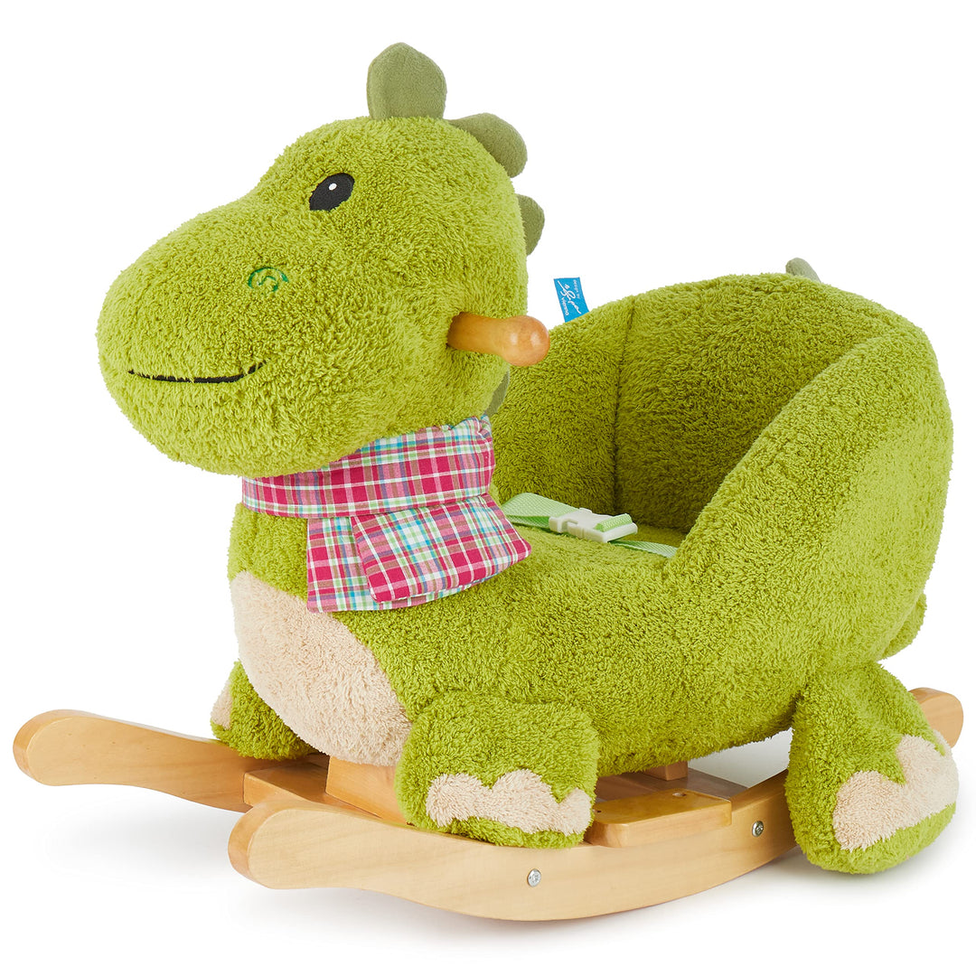 Bieco Plüsch Schaukeltier Dino | Kinder Schaukelstuhl mit Sicherheitsgurt | Baby Schaukel | Schaukel