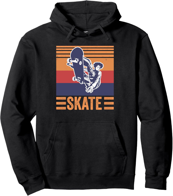 Skateboard Skate Skateboarder Retro Pullover Hoodie