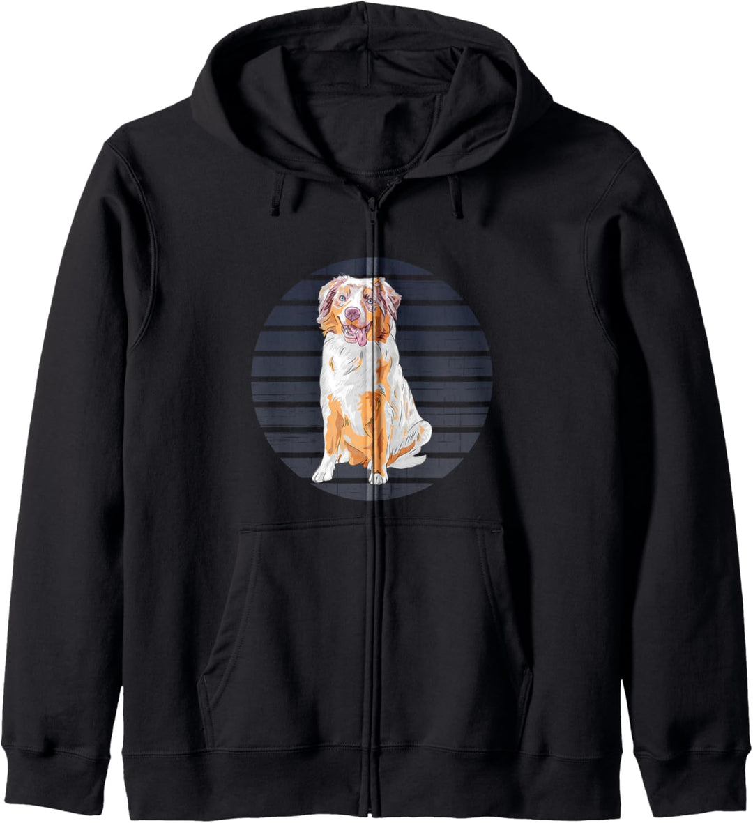 Australischer Schäferhund mit australischem Motiv, Rot / Blau Kapuzenjacke