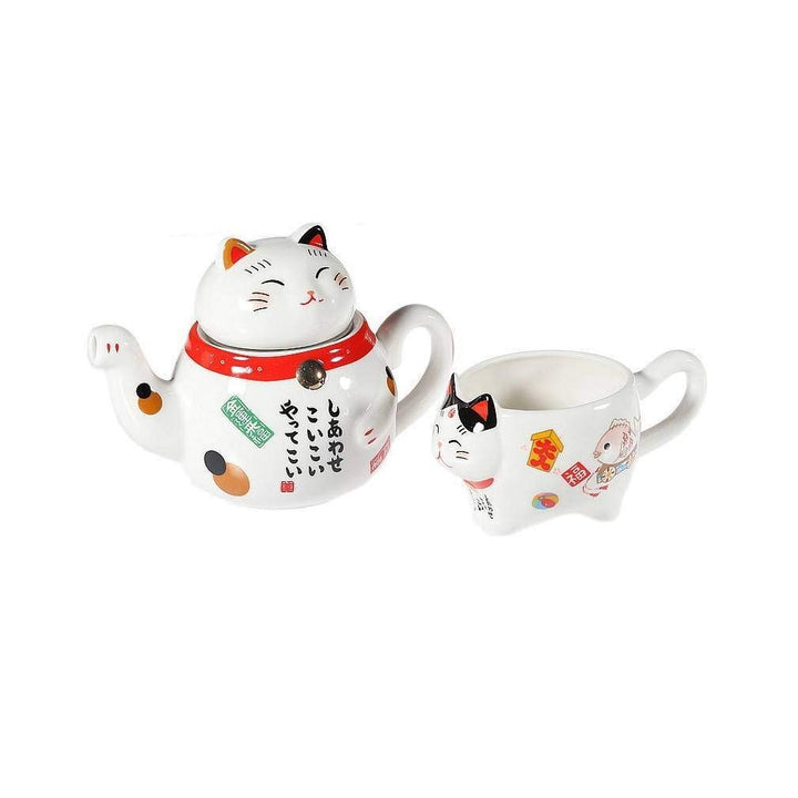 lachineuse 2565 Service A THÉ Teeservice Neko, Porzellan, Maneki weiss, Maneki Weiß