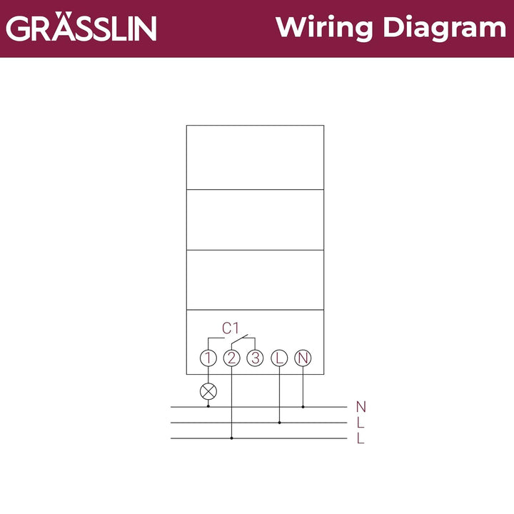 GRÄSSLIN 01.28.0001.1 talento 111- analoge Verteilerschaltuhr mit Tagesprogramm I 3TE I 1-Kanal I Mo