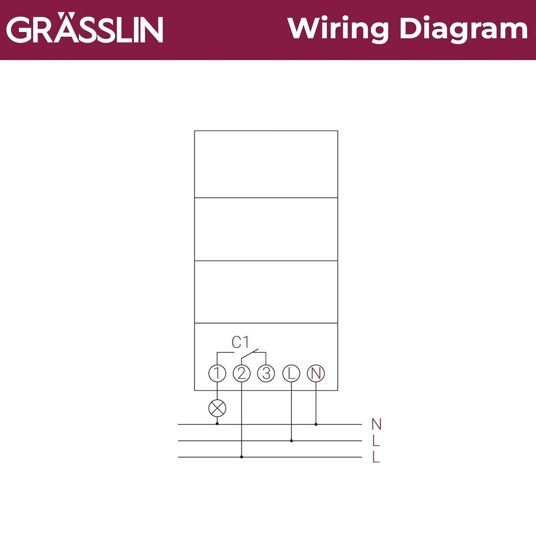 GRÄSSLIN 01.28.0001.1 talento 111- analoge Verteilerschaltuhr mit Tagesprogramm I 3TE I 1-Kanal I Mo