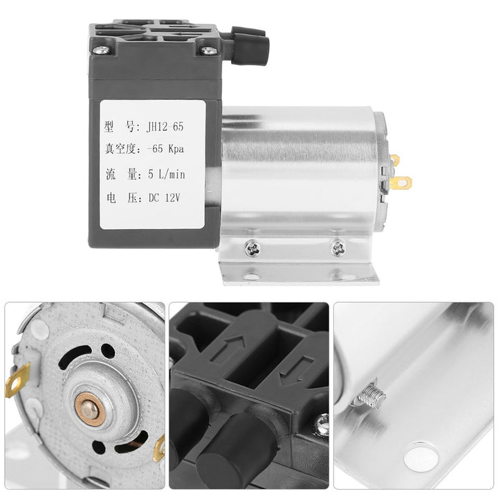 Mini Vakuumpumpe Unterdruck Saugpumpen DC 12 V 500mA mit Halter (120kpa 5L/min), 120kpa 5L/min