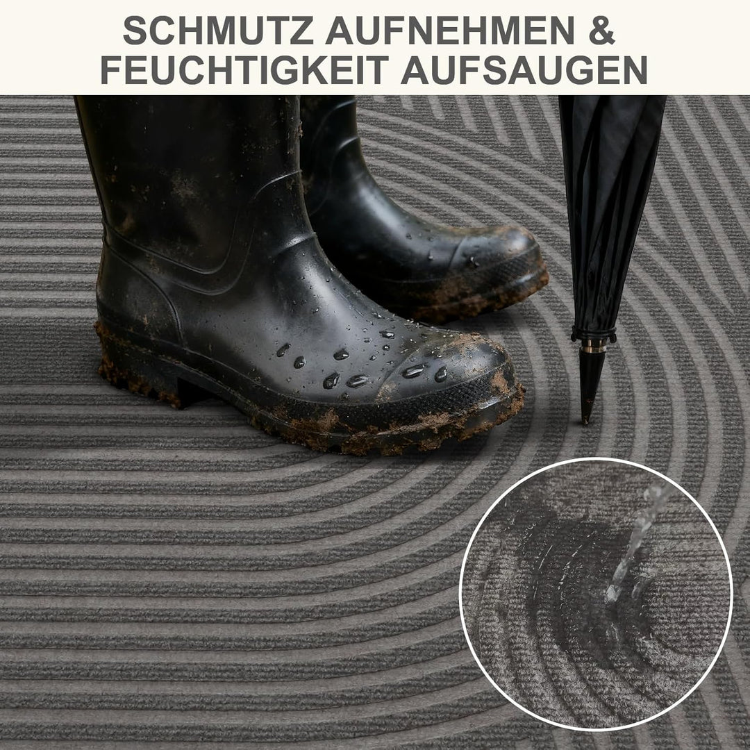 FEOMOS Fussmatte Innen Aussen 60x90cm, rutschfeste Schmutzfangmatte mit Saugkraft, Fussmatte Waschba