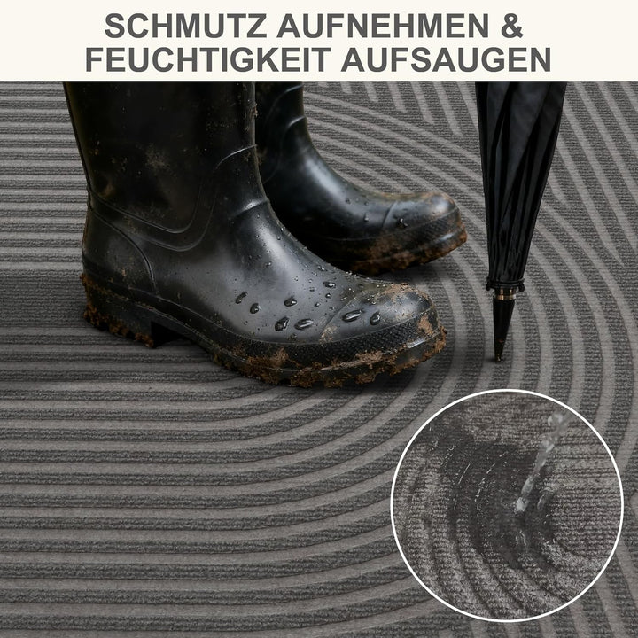schmutzfangmatte Innen 80x120cm, rutschfeste Fussmatte mit Saugkraft, Türmatte Waschbar Langlebig fü