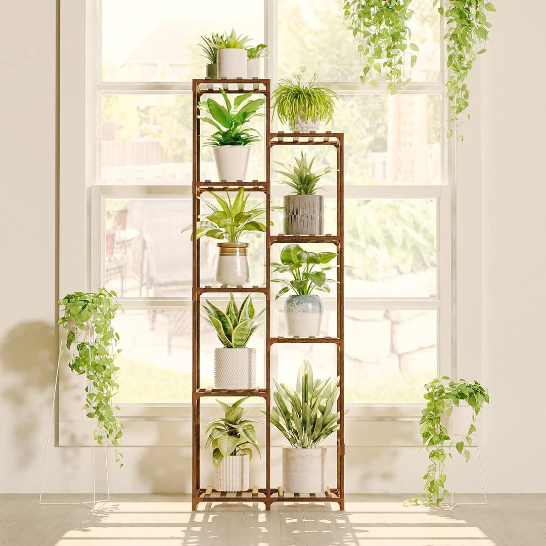 Bamworld Pflanzenregal Outdoor Indoor Blumenständer Hoch Pflanzentreppe Blumenständer für Draussen P