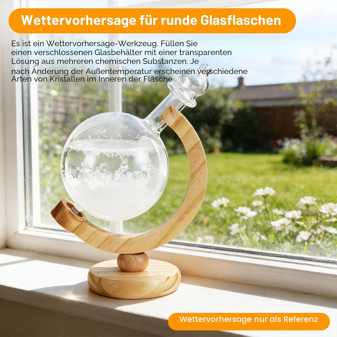 Viitech Sturmglas Wettervorhersage, Globusförmige Wetterstation, Dekorative Kristallkugel Wettervorh