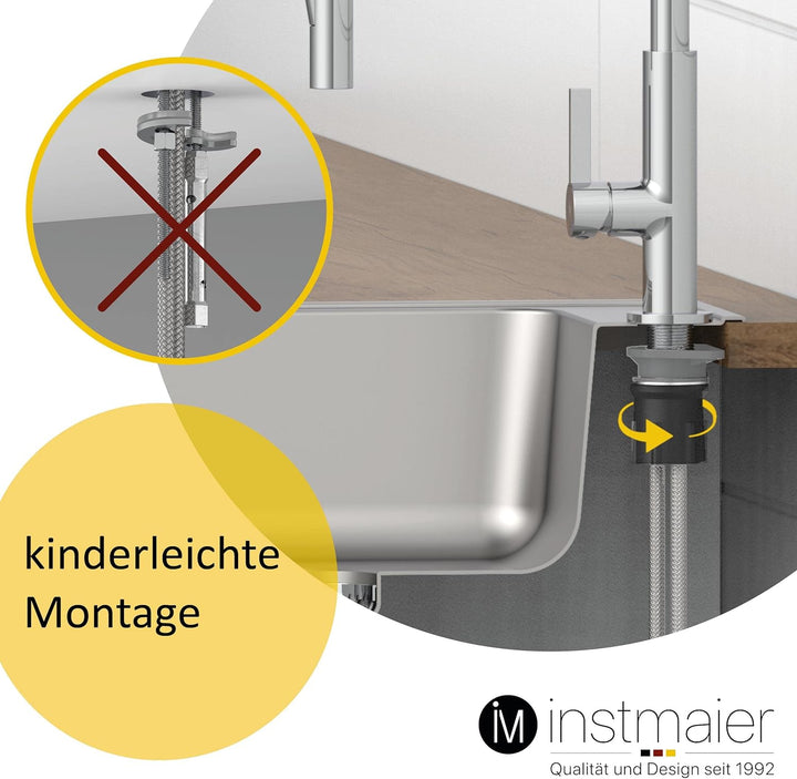 instmaier K4 | Wasserhahn für die Küche | Spültischarmatur mit flexibler Geschirrbrause | Mischbatte