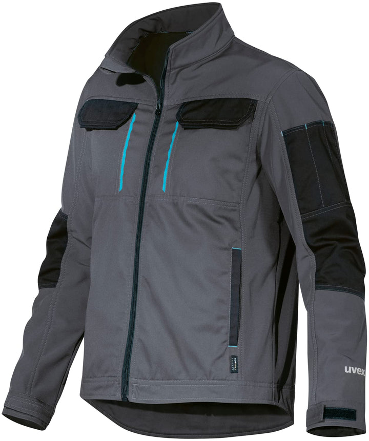 Uvex Tune-up Softshell-Arbeitsjacke für Herren - atmungsaktiv & wasserabweisend S Grau, S Grau