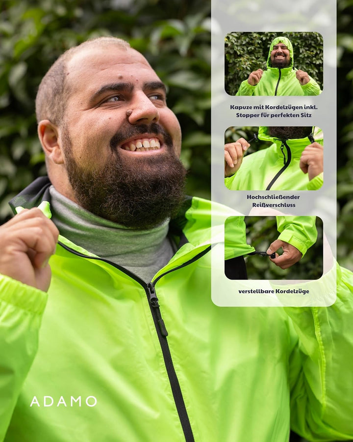 ADAMO Übergrössen Herren Regenjacke grosse Grössen 2XL-14XL 10XL Grosse Grössen neongelb, 10XL Gro&#