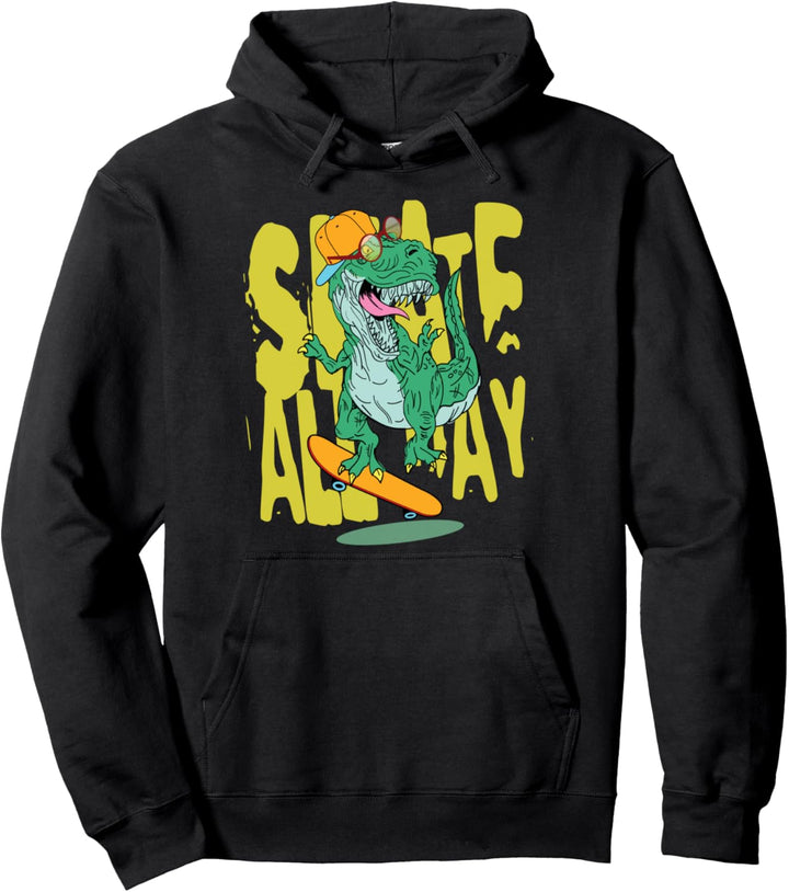 Skateboard T-Rex Skateboarding Dinosaurier Retro Skater Pullover Hoodie
