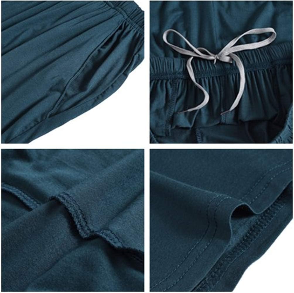 JINSHI Herren Schlafanzughosen Kurz Pyjamahose Sommer Nachtwäsche Shorts M 2er Pack-02, M 2er Pack-0