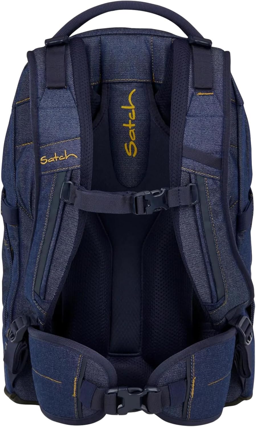 Satch Pack Set Set 3 teilig ab 5. Klasse ergonomisch 30L Stauraum mit Schlamperbox Sportbeutel Denim