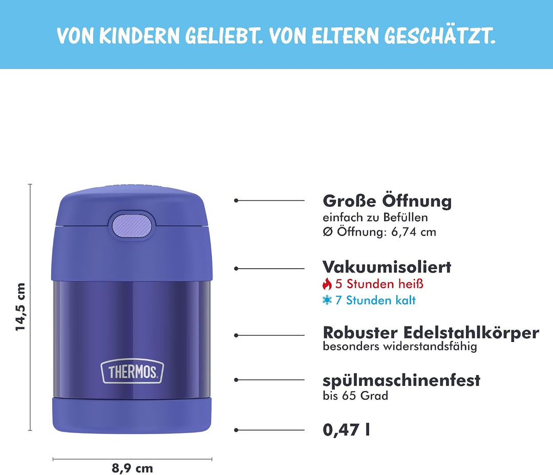 RMOVR THERMOS kids FUNTAINER FOOD JAR 0,30l, purple, Thermobehälter für Essen mit Löffel für Kinder,