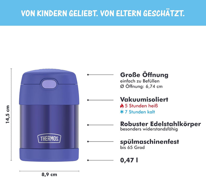 RMOVR THERMOS kids FUNTAINER FOOD JAR 0,30l, purple, Thermobehälter für Essen mit Löffel für Kinder,