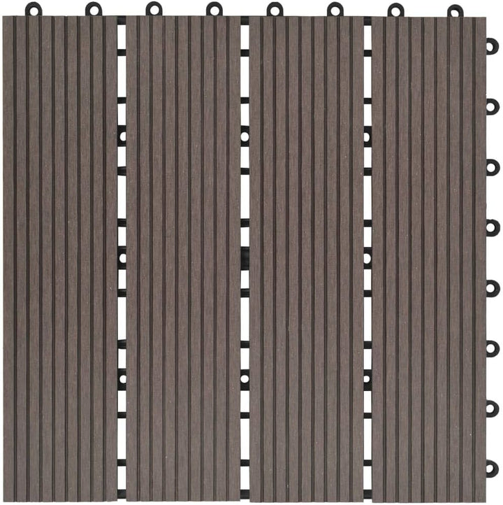 Gecheer 11 Stück Terrassenfliesen WPC Fliesen Balkon Bodenbelag Gartenfliese Balkonfliese Klickflies