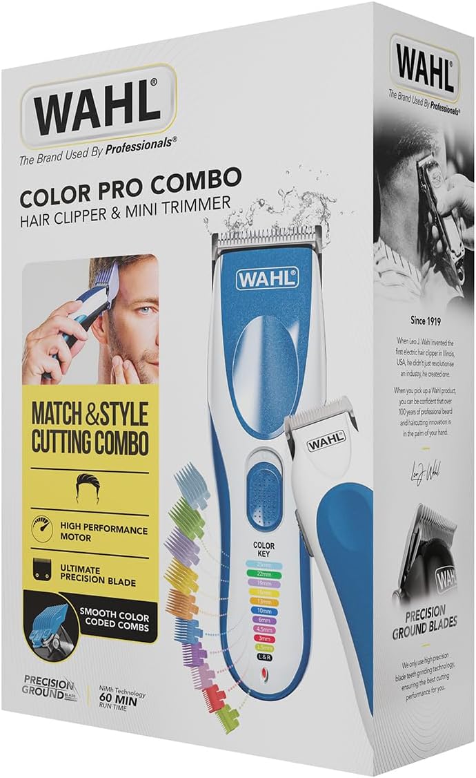 WAHL Color Pro Cordless Haarschneider ideal für Anfänger, clipper, mit/ohne Kabel, selbstschärfende,